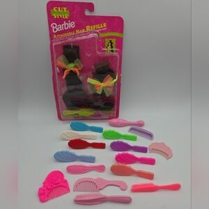 Barbie Doll/Other's Hair Brushes Combs Assorted Lot 90’s Attachable Hair Refills